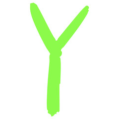 手描きのアルファベットのYの文字イラスト
