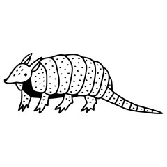 cute armadillo drawing clipart