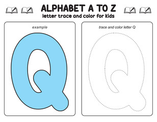Trace line and coloring  alphabet and number worksheet for kids, educational games, preschool children , activity games
