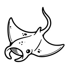 cartoon outline of a manta ray