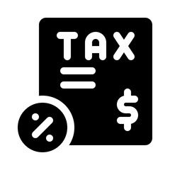 Corporate tax glyph icon