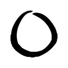 手描きのアルファベットのOの文字イラスト