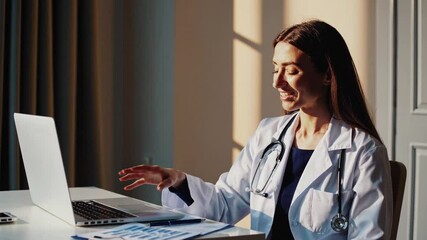 Online Doctor Consultation, Smiling Female Physician, Video Call, Digital Health
