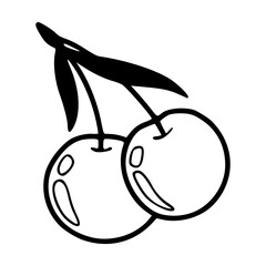 simple cherry pair vector illustration