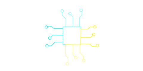  Computer processor icon, simple logotype CPU icon. Detail of CPU concept. Close-up of computer processors technology concept.