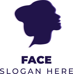 Idea & Mind Symbol – Human Profile Vector in Deep Violet