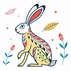 rabbit vector silhouette illustration isolated on white background