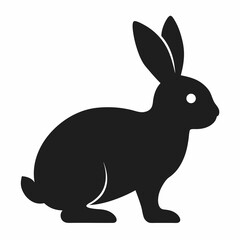 rabbit vector silhouette illustration isolated on white background