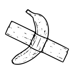 modern art banana clipart