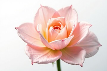 Obraz premium Delicate flower petals unfolding on white background, floral, bloom closeup, isolated flowers