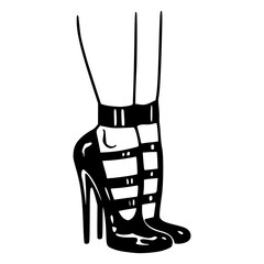 strappy high heel sandal vector