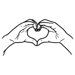 Obraz premium love symbol with hands vector