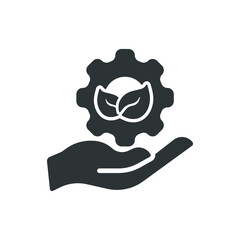 Green technology icon. Solid glyph series icon