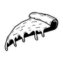 melting pizza slice vector