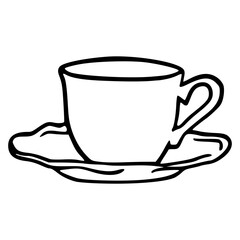 simple outline of coffee cup
