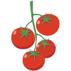 red tomatoes isolated on white background