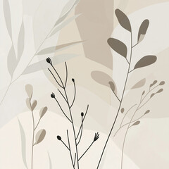 Abstract minimalist botanical print
