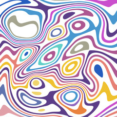 ABSTRACT ILLUSTRATION MARBLED TEXTURE LIQUIFY PSYCHEDELIC COLORFUL DESIGN. OPTICAL ILLUSION BACKGROUND VECTOR DESIGN