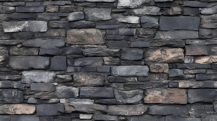 Fototapeta premium Dark Grey Stone Wall Seamless Texture Background