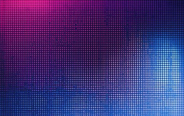 Fototapeta premium abstract blue background with squares. Warped halftone dots in washed-out pink and blue 