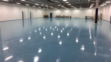 Epoxy resin flooring for commercial use, multiple resilient layers.generaive.ai