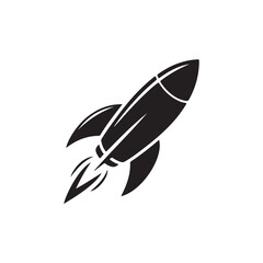 rocket vector silhouette clip art logo illustration