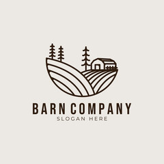 Obraz premium barn company logo vector vintage illustration design, barn area company logo