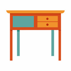 wooden table isolated on white