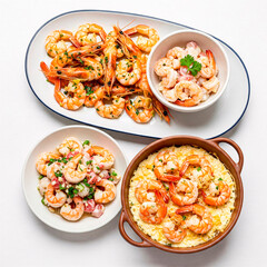 Seafood risotto with shrimps and prawns