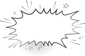 Blank comic bubbles isolated background. Comic doodle burst element. Cartoon effects explosion design element. 