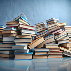 many books on grey blue