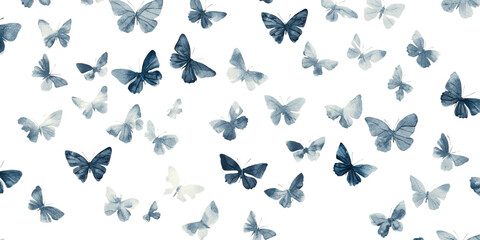 Watercolor butterfly fly across transparency background, sense of freedom, light and joy