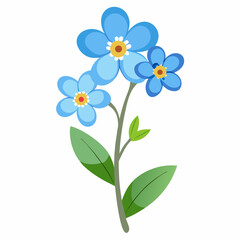 blue flowers on white background