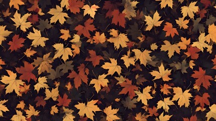 Fototapeta premium Autumn leaves background , overlapping gradient leaf pattern beautiful and colorful attuman leaves , Maple Leaf pattern on leaves background , 