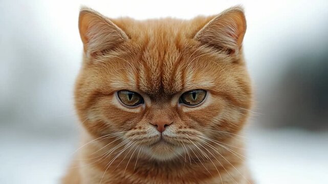 Grumpy Ginger Cat: A close-up portrait of a ginger cat with intense, grumpy expression.  Its fur is a rich, orange hue, and its eyes are narrowed in displeasure.