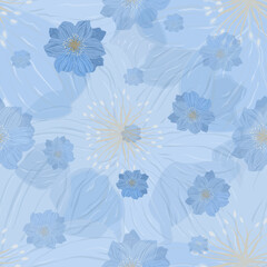 Abstract blue flora, Geometric Ethnic traditional seamless,Knitting,Navajo Native American Indian, tribal, traditional, pattern design for carpet, print, wrap, decorative, illustration, Fabric, Wallpa