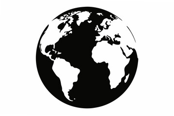 world planet earth silhouette vector 