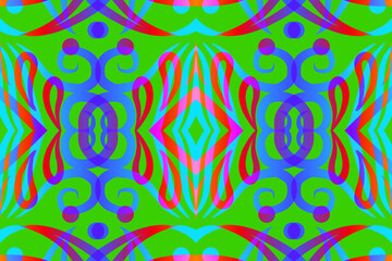 Beautiful classic design colourful background with light glow line art pattern of indonesian culture traditional batik