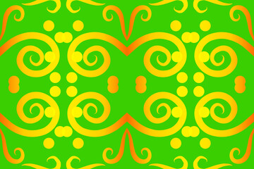 Beautiful classic design colourful background with light glow line art pattern of indonesian culture traditional batik