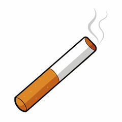 burning cigarette isolated on white