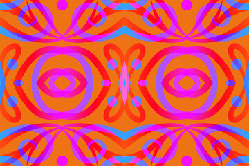 Beautiful classic design colourful background with light glow line art pattern of indonesian culture traditional batik