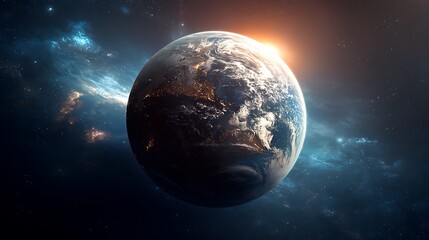 Fototapeta premium Stunning high-resolution view of planet Earth from outer space
