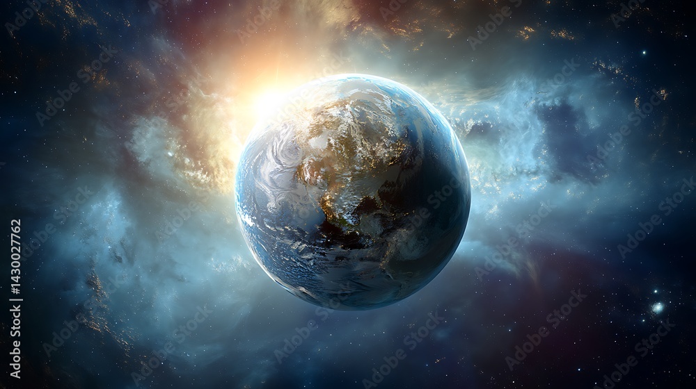 Wall mural stunning high-resolution view of planet earth from outer space