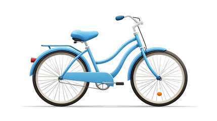 Fototapeta premium Blue Vintage Bicycle with Curved Frame and Comfortable Seat for Leisure Rides and Outdoor Activities