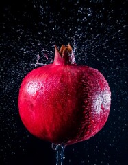 pomegranate on black background