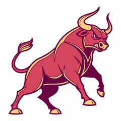 angry bull vector silhouette illustration isolated on white background