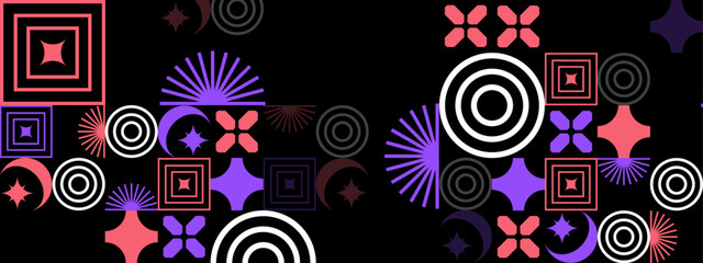 modern colorful composition featuring abstract geometric shapes and patterns vector illustration