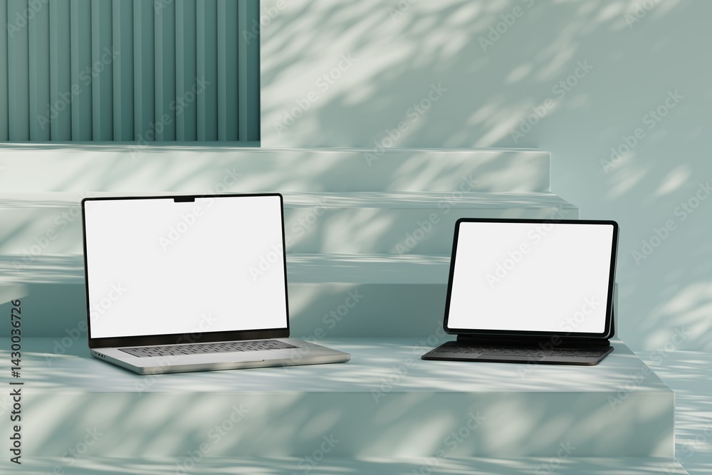 Canvas Prints responsive web design and website mockup, devices mock up, smartphone desktop tablet laptop template