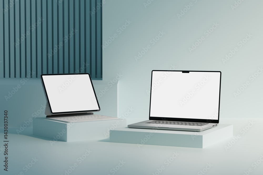 Canvas Prints responsive web design and website mockup, devices mock up, smartphone desktop tablet laptop template