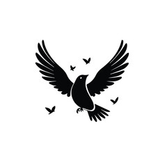 Obraz premium flaying bird vector design logo